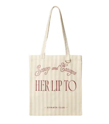 Scoop and Escape Tote beige stripe