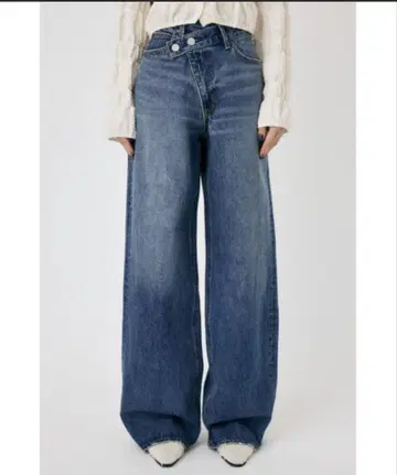 moussy CROSS WAIST WIDE STRAIGHT 다크 블루