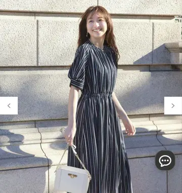 any SiS 스트라이프 노카라 긴팔 원피스