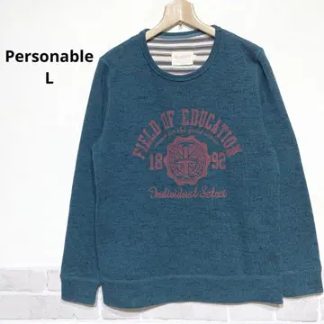 Personable 속기모 크루넥 트레이너 로고 리브 i299