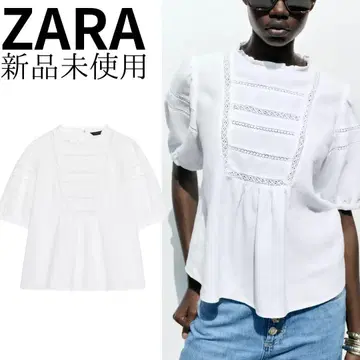 ZARA 라미 인서트 레이스 셔츠 XS