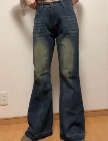 데님 플레어 배기 컷오프 여성용 하의 롱 청바지