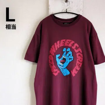 SANTACRUZ 스크리밍핸드 티셔츠 버건디 L