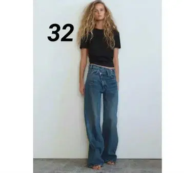 완판템 ZARA TRF 하이웨스트 크로스오버 와이드 레그 청바지 32