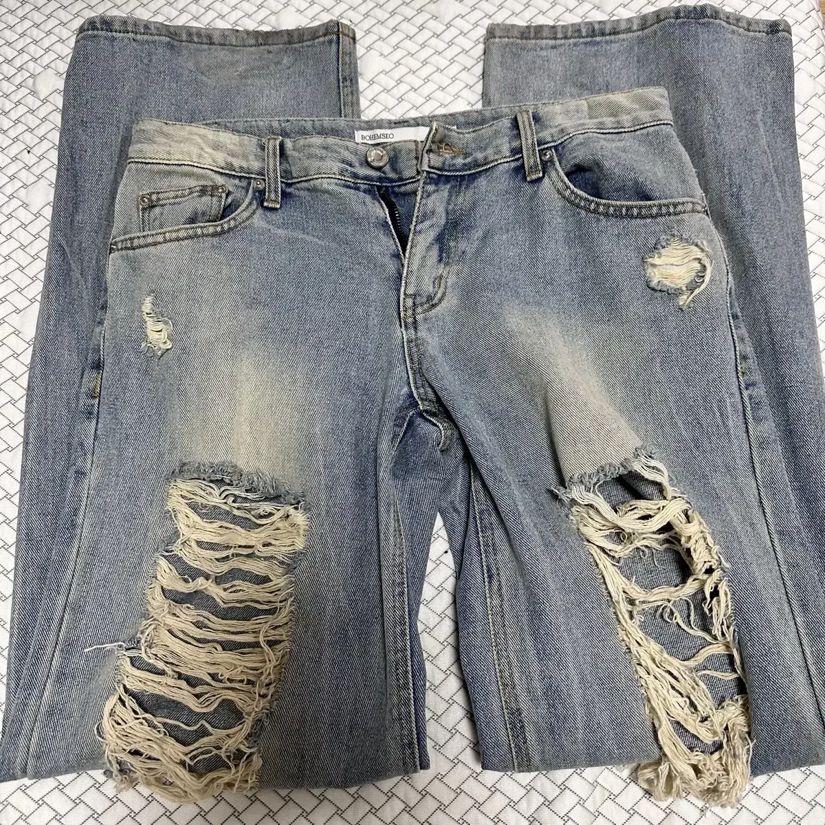NEWALRIN Hippie Vintage Damage Bootcut Denim M #뉴얼린,#뉴