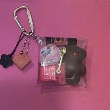 가챠  파우치 mojojojo 프레스 버터 샌드 가챠가챠 브라운 빨간색