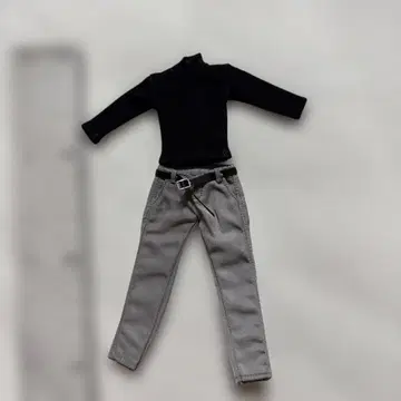 인형 의류 블랙 터틀넥 & 그레이 팬츠