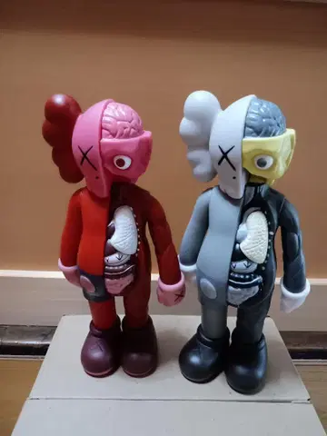 Kaws 해부학적 피규어 빨간색, 회색