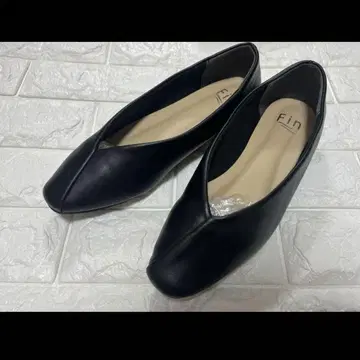미사용 새상품 FIN 핀 천연 가죽 플랫슈즈 24cm