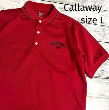 캘러웨이 반팔 L 피케 셔츠 자수 로고 무지 레드 Callaway
