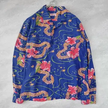 SUNSURF 긴팔 꽃무늬 알로하 셔츠 S 사이즈 SS26417