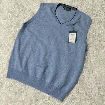[ c5761 ] 새상품 베스트 니트 블루 캐시미어 100%