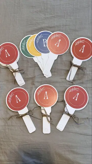 퀴즈 대회 답변 팻말 결혼식 피로연 ABCD