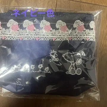 치카자와 레이스점 SNOOPY 스누피 콜라보 하트 파우치 네이비