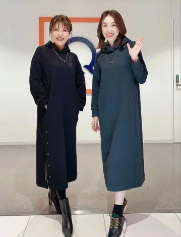 에스파스데칼마 팽창 자카드 후드 원피스 블랙 L 사이즈 QVC