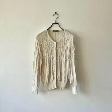 구제 의류 일본제 빈티지 가디건 펄 린넨 코튼 레트로 면 M