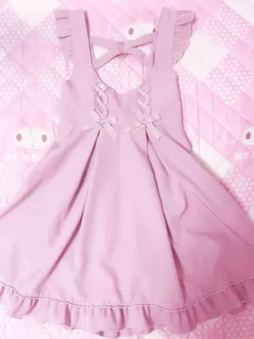 LIZLISA 레이스업 하트 멜빵 스커트