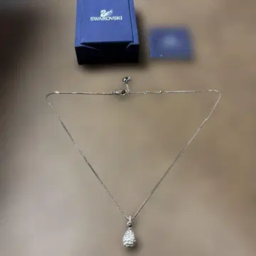 스와로브스키 티어드롭 목걸이 실버