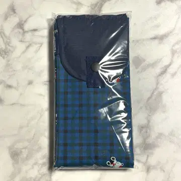 미사용 새상품 파미리아 슈파 M 블루 계열 체크 에코백