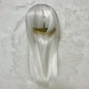 인형용 화이트 세미롱 가발 9inch DD MDD 미사용