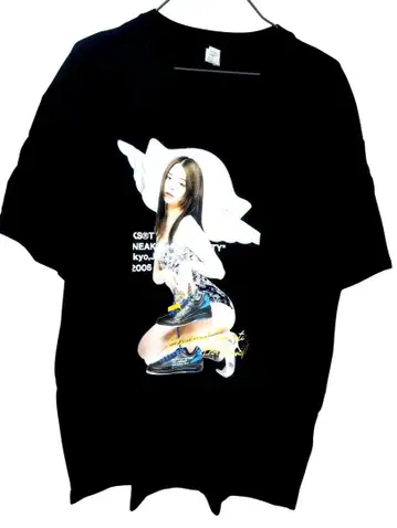 걸 프린트 T셔츠 블랙