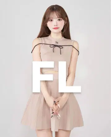 Darich 허리 오픈 스트링 니트 미니 원피스 핑크 FL