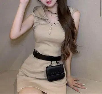 Darich 헨리넥 후드 미니 원피스 free
