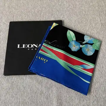 레오나르 LEONARD 실크 스카프 약 87cm x 약 89cm 대형 숄