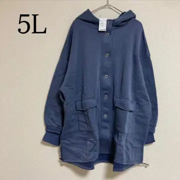 속기모 긴팔 후드티 푹신한 튜닉 빅 사이즈 5L 블루 계열 소매 리브