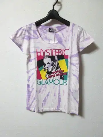 HYSTERIC GLAMOUR 타이다이 티셔츠 히스걸 퍼플