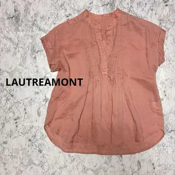 LAUTREAMONT 로트레아몽 린넨 100% 핑크 반팔 풀오버 셔츠
