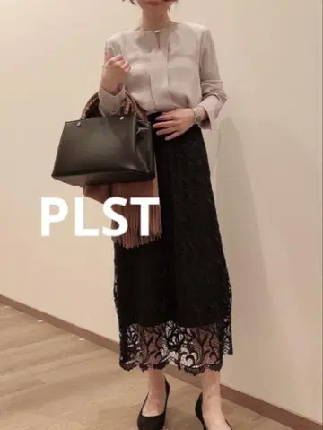 [새상품급] PLST 블랙 레이스 플레어 스커트 XS 롱