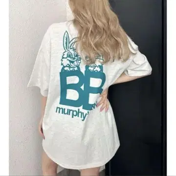 GYDA BB 로고 토끼 프린트 티셔츠 프리 사이즈 그레이