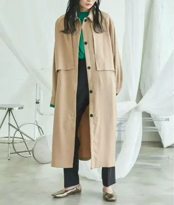 [ vacancy ] 멀티 웨이 레이어드 스탠드 넥 트렌치코트 베이지