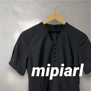 mipiarl 미피아르 플레어 원피스 초커 조젯 버튼 부착