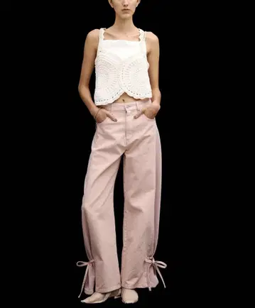SIDE SWITCH 2WAY RIBBON DENIM PANTS