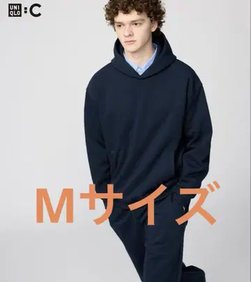 UNIQLO C 더블 페이스 풀 후드티 네이비
