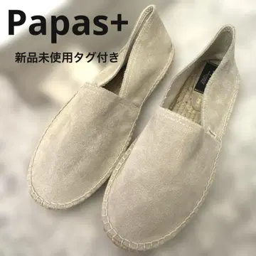 Papas+ 26cm 슬립온 가죽 스웨이드 베이지 신발 미사용 새상품