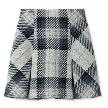 SNIDEL 로빈 체크 미니 스커트 아이보리