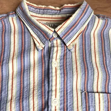 엘엘빈 긴팔 셔츠 멀티 컬러 스트라이프 남성용 XL