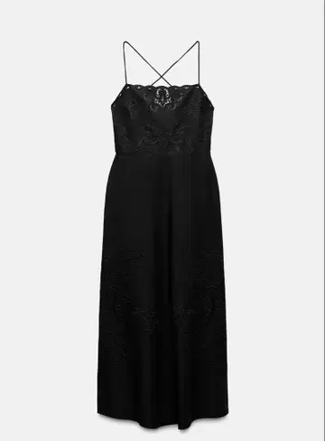zara zw 컬렉션 자수 원피스 블랙