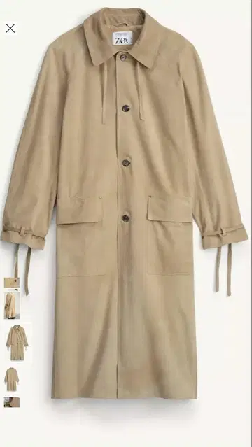 ZARA 스웨이드 가죽 트렌치코트