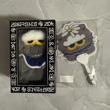 ZO&FRIENDS 팝업 ZOA 봉제 인형 키링 미니 부채 2점