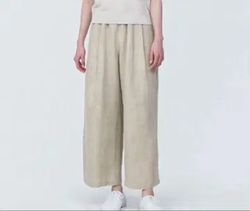무인양품 린넨 이지 와이드 팬츠 생성 S 사이즈