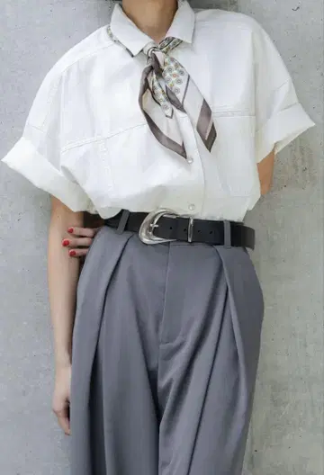 PAGEBOY 스퀘어 데님 카이킨 셔츠