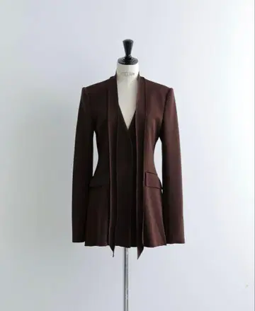 fetico KNITTED TAILORED JACKET BRN