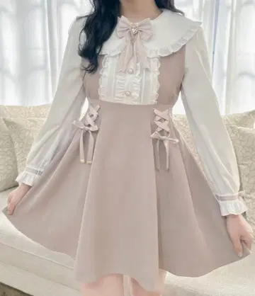 ROJITA BIG 카라 사이드 레이스업 원피스