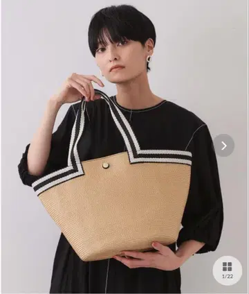 오페이크 닷 클립 바스켓풍 디자인 테이프 토트백