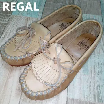 새상품급 REGAL 리갈 24.0 가죽 프린지 데크 슈즈 모카신