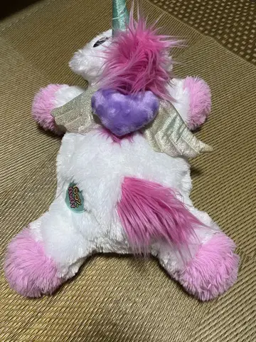 유니콘 봉제 인형 빛나는 뿔 포함 약 30cm